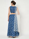 Cotton Printed Embellished Bias Lehenga Set
