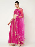 Dupion Hand Block Printed Bias Lehenga Set