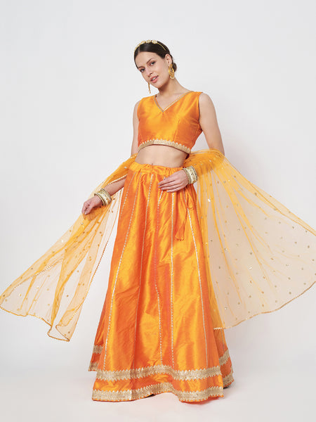 Dupion Kalidaar Embellished Lehenga Set