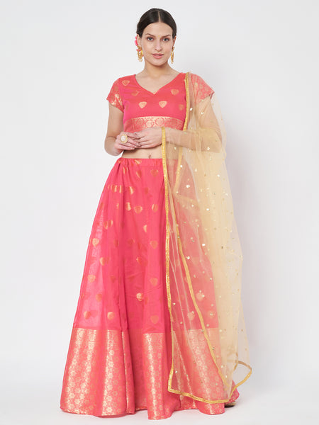 Chanderi Zari Woven Kalidaar Lehenga Set