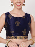 Dupion Hand Block Printed Bias Lehenga Set