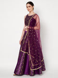 Dupion Block Printed kalidaar Lehenga Set
