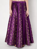 Dupion Block Printed kalidaar Lehenga Set
