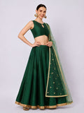 Silk Blend Embellished Bias Lehenga Set