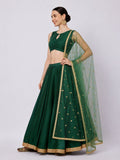 Silk Blend Embellished Bias Lehenga Set