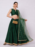 Silk Blend Embellished Bias Lehenga Set
