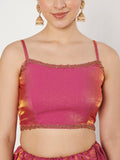 Silk Blend Embellished Bias Lehenga Set