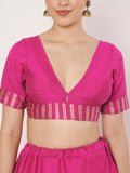 Silk Blend Printed Ruffle Lehenga Set