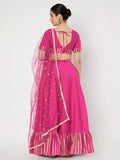 Silk Blend Printed Ruffle Lehenga Set