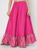 Silk Blend Printed Ruffle Lehenga Set