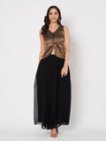 Silk Brocade Draped Lehenga Set
