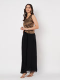 Silk Brocade Draped Lehenga Set