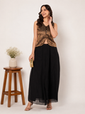 Silk Brocade Draped Lehenga Set