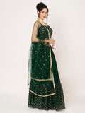 Georgette Embroidered Tiered Lehenga Set