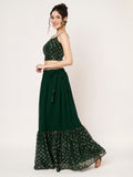 Georgette Embroidered Tiered Lehenga Set