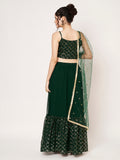 Georgette Embroidered Tiered Lehenga Set