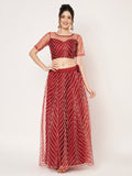 Net Gota Embroidered Kalidaar Lehenga Set