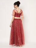 Net Gota Embroidered Kalidaar Lehenga Set