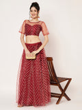 Net Gota Embroidered Kalidaar Lehenga Set