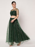Net Gota Embroidered Kalidaar Lehenga Set
