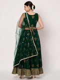 Dupion Hand Block Printed Bias Lehenga Set