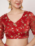 Organza Embroidered Bias Lehenga Set