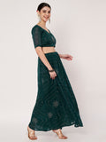 Silk Blend Embellished Bias Lehenga Set