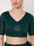 Silk Blend Embellished Bias Lehenga Set