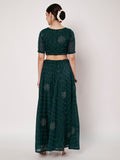 Silk Blend Embellished Bias Lehenga Set