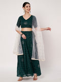 Silk Blend Embellished Bias Lehenga Set