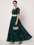 Silk Blend Embellished Bias Lehenga Set