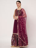 Georgette Embroidered Tiered Lehenga Set