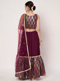 Georgette Embroidered Tiered Lehenga Set