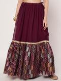 Georgette Embroidered Tiered Lehenga Set