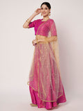 Brocade Floral Bias Lehenga Set