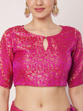 Brocade Floral Bias Lehenga Set