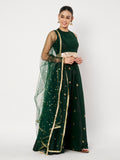Dupion Block Printed Bias Lehenga Set
