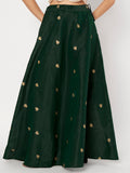Dupion Block Printed Bias Lehenga Set