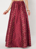 Dupion Block Printed Kalidaar Lehenga Set