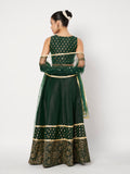 Dupion Block Printed Border Bias Lehenga Set