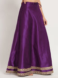 Dupion Solid Embellished Bias Skirt
