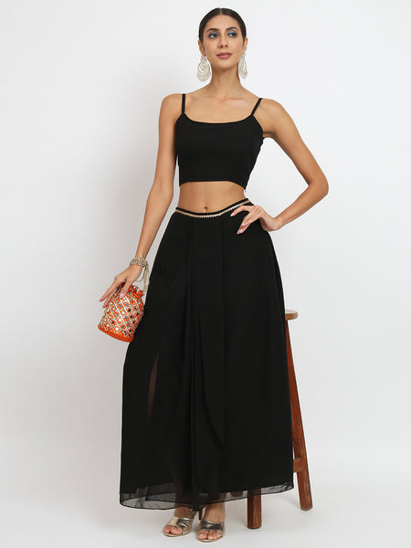 Georgette Draped Embellished Skirt