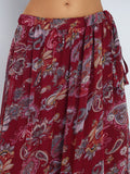 Georgette Printed Embellished Tiered Skirt