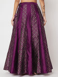 Silk Blend Block Printed Kalidaar Skirt