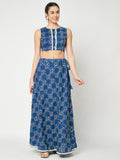 Cotton Printed Embellished Bias Skirt