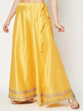Dupion Solid Embellished Bias Skirt