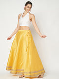 Dupion Solid Embellished Bias Skirt