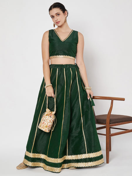 Dupion Kalidaar Embellished Bias Skirt
