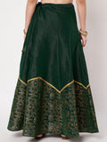 Dupion Block Printed Half And Half Kalidaar Skirt