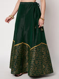 Dupion Block Printed Half And Half Kalidaar Skirt